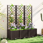 Outsunny Raised Garden Bed with Trellis - Brown-Lightweight, reliable PP material enhances portability and longevity
