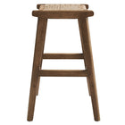 Modway Saoirse Woven Rope Wood Counter Stool - Walnut Natural - Set of 2-7