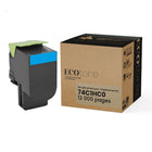 Ecotone Lexmark 74C1HC0 Remanufactured Toner - Standard Yield - Cyan-Colour: Cyan
