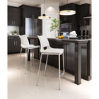 Zuo Ace Counter Stool - White/Silver - Set of 2-Assembly required