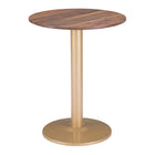 Zuo Alto Bistro Table - Brown/Gold-Colour: Brown/Gold