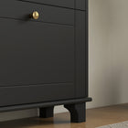 HOMCOM Modern Shoe Cabinet with 3 Flip Drawers for 12 Pairs - Black-Made from painted MDF and particleboard for durability