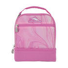 High Sierra Stacked Compartment Lunch Kit - Pink Marble Swirl-Mesh accessory pocket with hook and loop closure in main compartment