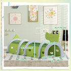 Qaba Tunnel for Kids to Crawl Through - Crocodile Design - Green-Allows multiple play methods such as crawling or hide and seek 