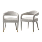 Manhattan Comfort Aspen 23.2" Mid-Century Modern Tweed Upholstered Dining Armchair - Silver Lining - Set of 2-Mid-Century Modern Accent Chair for Living Room Usage. Set of 2