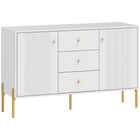 HOMCOM Modern 47.2" L Sideboard Buffet Cabinet with Storage - White-Features three drawers and two cabinets, keeping your home neat and organized