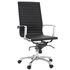 Plata Import Antoni Office Chair Leather Upholstery High Back Metal Frame - Black-PU leather upholstery and metal gold frame in Black
