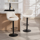 HOMCOM Adjustable Counter Height Swivel Bar Stools - Cream - 2 Pack-Seat height is adjustable to counter height or bar height. The swivel seat ensures free rotation
