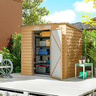 Outsunny Metal Garden Storage Shed with 2 Vents - 6' x 4' - Yellow-Metal bike shed suitable for plenty of outdoor tools, equipment and outerwear
