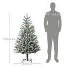 HOMCOM 5' Snow-Flocked Artificial Christmas Tree with 521 Tips - Green-Base is detachable and foldable for easy storage 