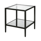Hudson&Canal Hera 20"W Square Side Table with Mirror Shelf - Blackened Bronze-Top has a weight capacity of 40 lbs, shelf can hold 20 lbs