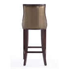 Manhattan Comfort Fifth Avenue 19" Traditional Faux Leather Upholstered Bar Stool - Bronze and Walnut - 3 Pack-22.5" L x 22" W x 45" H