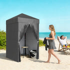 Outsunny 4 ft W x 4 ft L Compact Pop Up Canopy Tent - UPF50+ Portable Privacy Canopy - Dark Grey-Fire-resistant 210D Oxford fabric with silver and PU double coating, providing UPF50+ sun protection