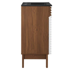 Modway Render 18" Bathroom Vanity - White/Walnut/Black-Integrated Countertop