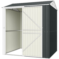 Outsunny Tall Outdoor Waterproof Shed - 7' x 6' - Dark Grey-Extra-high design with a tall door provides comfortable walk-in access

