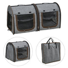 PawHut 39" Travel Pet Carrier - Grey-The fixed belt on the back of the carrier makes the unit and the pets secure while driving