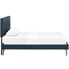 Modway Virginia Fabric Twin Platform Bed with Round Splayed Legs - Azure-Center Rail with Support Two Legs