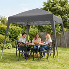 Outsunny 8 ft W x 8 ft L Pop Up Canopy Foldable Outdoor Canopy Tent with Carrying Bag - Grey-Adjustable legs for different needs and preferences