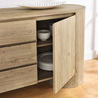 Modway Duval 71" Rounded Sideboard Storage Cabinet - Hickory Frost-Wood Grain Paper Laminate