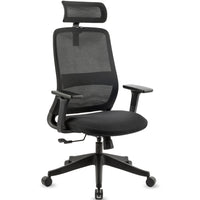 MotionGrey NovaCloud Ergonomic High Back Office Chair with 2D Headrest and Adjustable Armrests - Black-Comfort Reimagined – Features a premium, extra-thick soft seat cushion that’s noticeably plusher than standard office chairs, delivering superior comfort and pressure relief for extended sitting hours