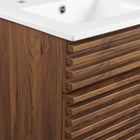 Modway Render 18" Bathroom Vanity Cabinet - Walnut/White-8" Centerset Holes