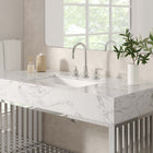 Modway Gridiron 48" Bathroom Vanity - White/Silver-Stainless Steel Metal