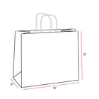 Eddie's Recycled Shopper Paper Bag - 16" x 6" x 12" - White - 100 Pack-White