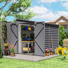 Outsunny 4.6' x 9' Steel Outdoor Storage Shed-Double Doors for easy access in and out
