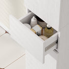 HOMCOM 71" Tall Slim Bathroom Storage Cabinet with Drawer - White-Material: MDF
