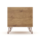 Manhattan Comfort Rockefeller 20.08" Mid-Century Modern 2-Drawer Nightstand - Nature/Textured Grey-10