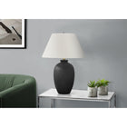 Monarch Specialties 24" H Table Lamp - Black Ceramic / Ivory / Cream Shade-This lamp features a convenient rotary switch holding a single bulb (not included) for a maximum output of 60W/120V