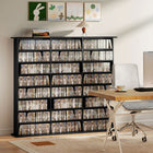 HOMCOM 8-Tier Media Storage Cabinet - Black-Colour: Black