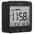 Marathon Atomic Desk Clock With Backlight - Heat & Comfort Index - Black (CL030054BK)-Self-setting/adjusting using radio frequencies broadcast from NIST's Colorado Atomic Clock