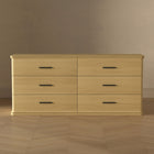 Manhattan Comfort Clifford Traditional 6-Drawer Double Dresser - Natural Oak-Home Assembly Required (All Hardware Included)