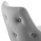 Modway Adorn Performance Velvet Counter Stool - Light Gray-Chair Weight Capacity: 300 lb