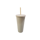 Namaka Plastic Straw Tumbler - Cinnamon-Double layered vacuum insulated 