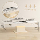 HOMCOM LED Extendable Coffee Table - High Gloss White-Comes with a 4.9' USB cable and remote control (battery not included)