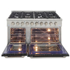 Kucht 48" KNG Series Pro Style Natural Gas Range - Stainless Steel/Black-Sealed burners make the range easy to clean