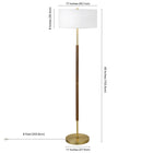 Hudson&Canal Simone 2-Light Floor Lamp with Fabric Shade - Rustic Oak/Brass/White-Clean with a soft, dry cloth and no harsh chemicals or abrasive cleaning materials