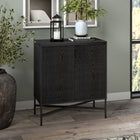 Hudson&Canal Brighton 28"W Accent Cabinet - Black Grain-Crafted of sturdy MDF materials in a black grain finish
