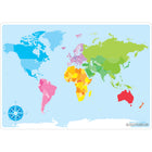 Ashley Productions Smart Poly Learning Mats - 12" x 17" - Double-Sided - World Basic Map - 10 Pack-Use with dry erase or water based markers and washable crayons