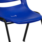 Flash Furniture HERCULES Series Ergonomic Shell Stack Chair with Black Frame - Blue-Double Support Braces