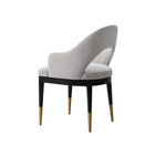 Manhattan Comfort Carrington 20.9" Modern Glam Velvet Upholstered Dining Armchair - Light Grey-Delivered to you Fully Assembled! No Assembly Required
