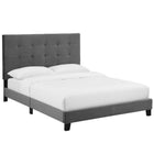 Modway Melanie Tufted Button Upholstered Performance Velvet Twin Platform Bed - Grey-Durable Stain-Resistant Fabric