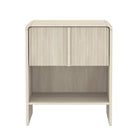 Manhattan Comfort Novara 22" Contemporary 1-Drawer Nightstand - Whitewashed Oak-Wood Grain Laminate Finish: Warm, natural wood look with a durable, easy-to-clean surface