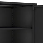 Manhattan Comfort Ava 23.6" Modern Accent Cabinet - Black-Metal Legs with Adjustable Floor Protectors for Custom Fitted Stability