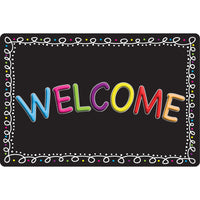 Ashley Productions Smart Poly The Original Fun Mat Welcome Mat - 15.5" x 23.5" - Chalk Loops Welcome-Measurements and Design: The Chalk Loops Welcome Mat measures 15.5" x 23.5".