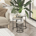 HOMCOM Nesting Tables- Grey - Set of 3-The set of 3 side tables can be used separately or together as stackable tables