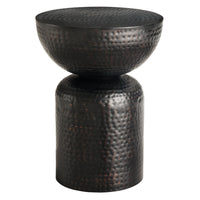 Modway Mella Metal Hammered Side Table - Black-Metal Accent Table