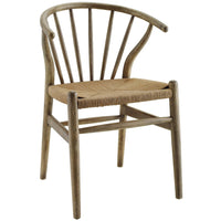Modway Flourish Spindle Wood Dining Side Chair - Grey-Modern Farmhouse Dining Chair
